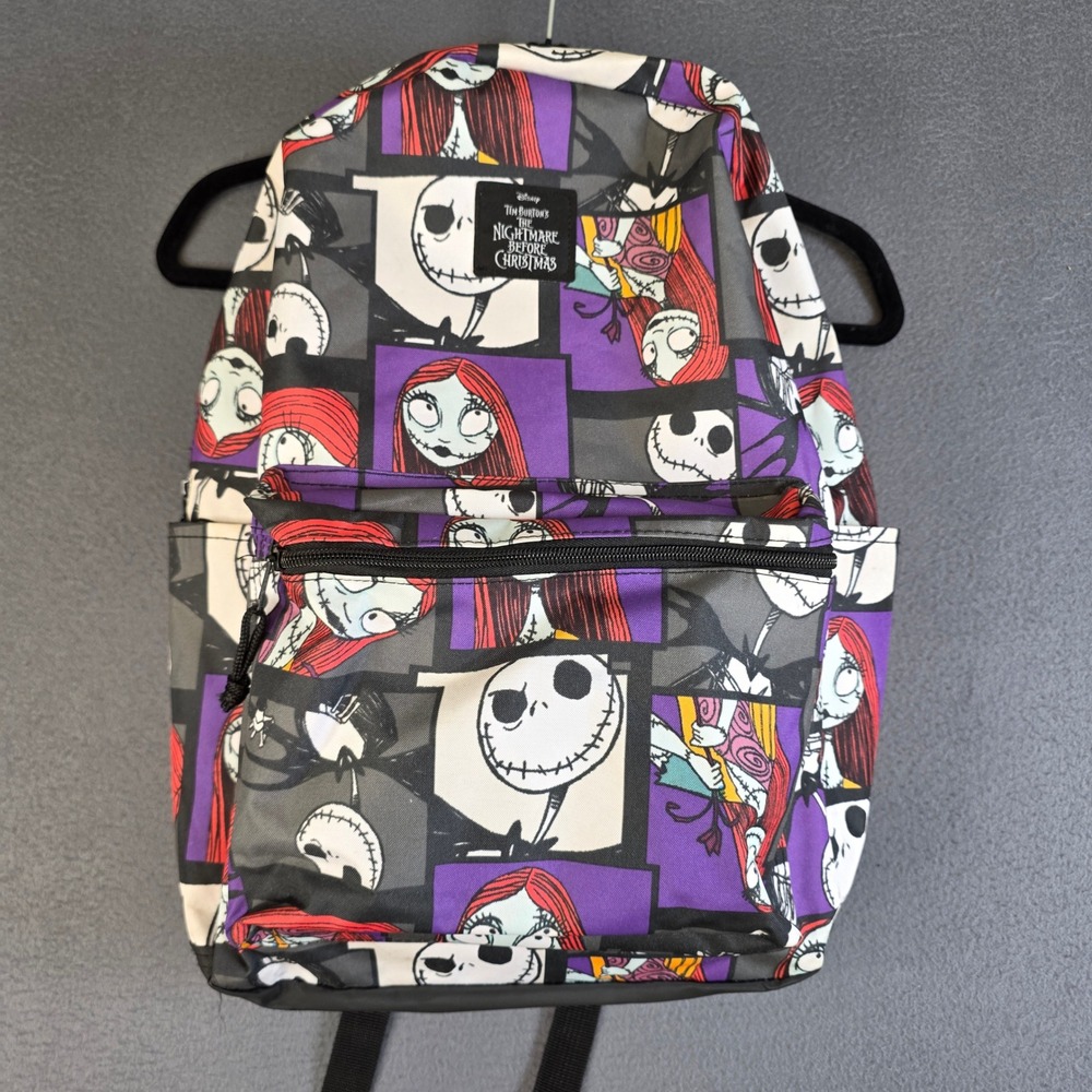 Disney Nightmare Before Christmas Jack Skellington Sally Backpack Full Size 18"